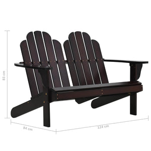 Κάθισμα Διπλό Adirondack Καφέ Ξύλινο