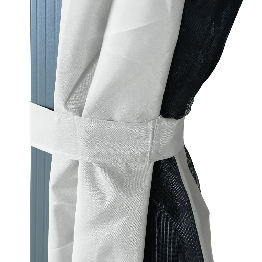 Κιόσκι με Κουρτίνα Κρεμ 400 x 300 εκ. Αλουμινίου