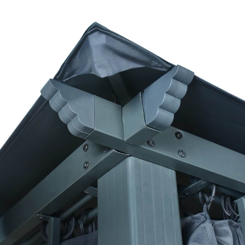 Κιόσκι με Κουρτίνα Ανθρακί 400 x 300 εκ. Αλουμινίου