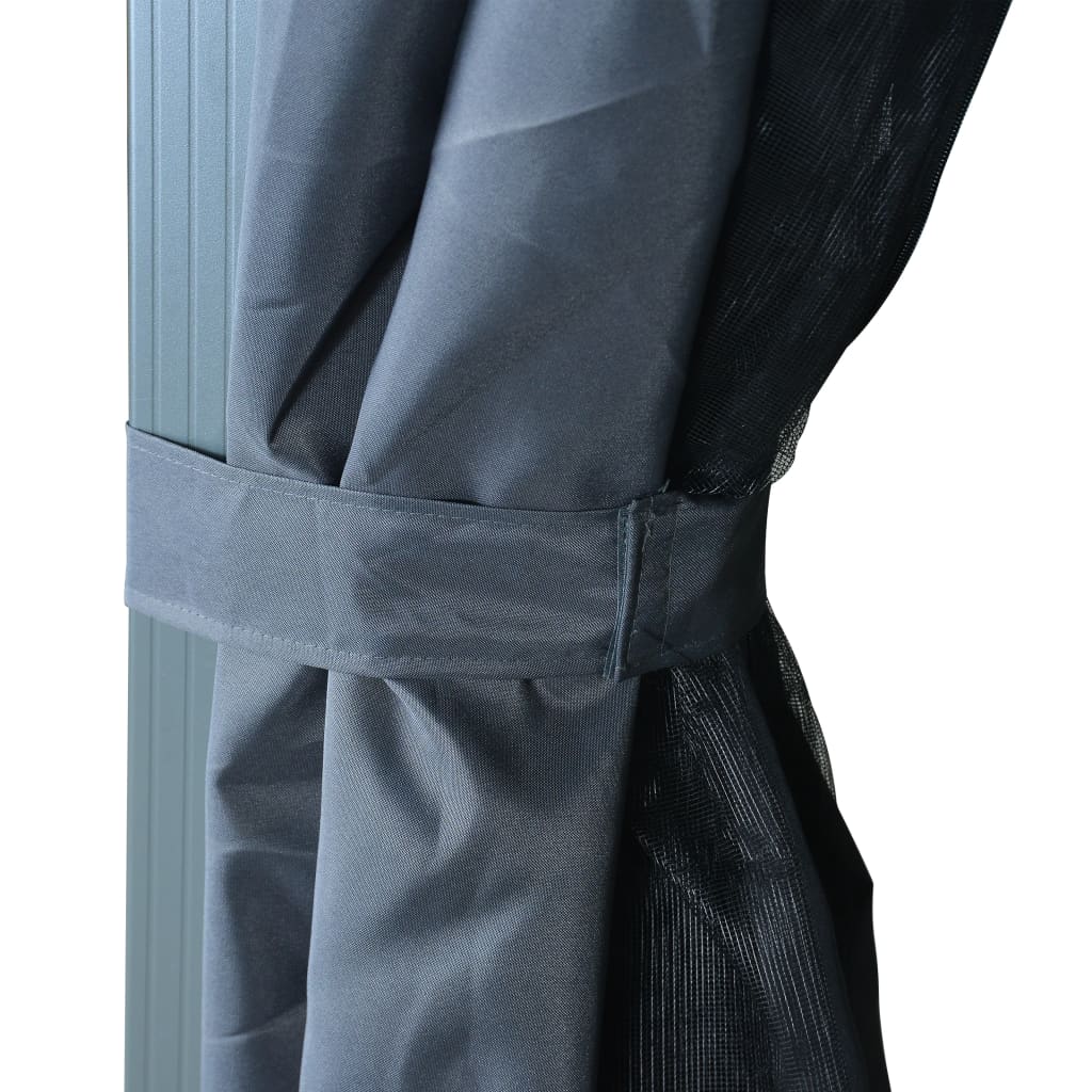 Κιόσκι με Κουρτίνα Ανθρακί 400 x 300 εκ. Αλουμινίου