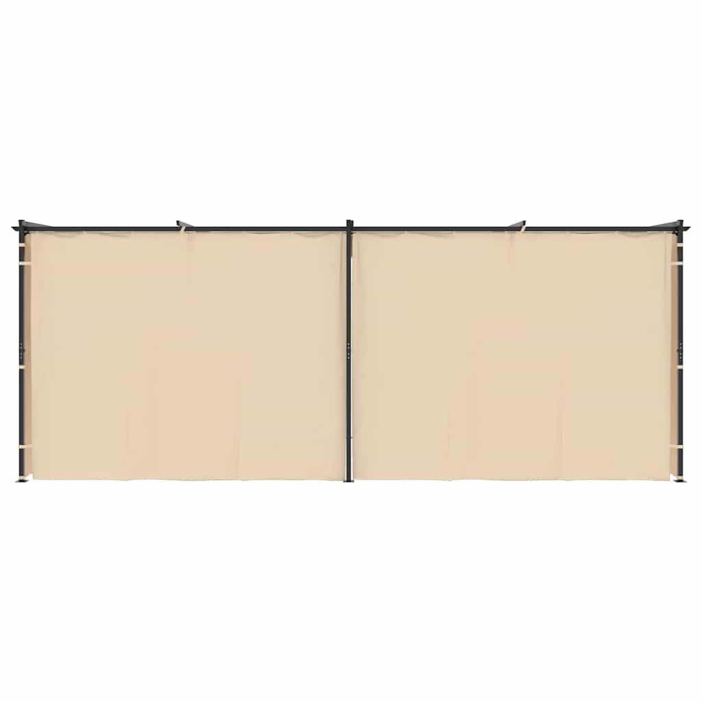 Κιόσκι με Κουρτίνες Κρεμ 3 x 6 μ. Ατσάλινο