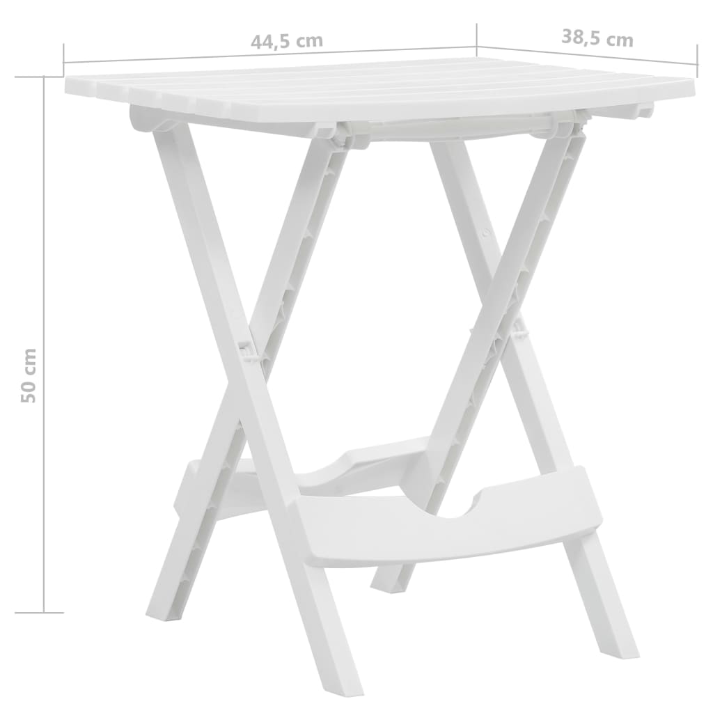 Τραπέζι Κήπου Πτυσσόμενο Λευκό 45,5 x 38,5 x 50 εκ.