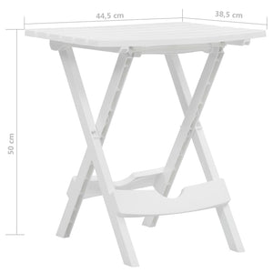 Τραπέζι Κήπου Πτυσσόμενο Λευκό 45,5 x 38,5 x 50 εκ.