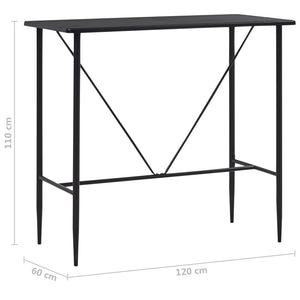 Τραπέζι Μπαρ Μαύρο 120 x 60 x 110 εκ. από MDF - PAKOBAZAAR