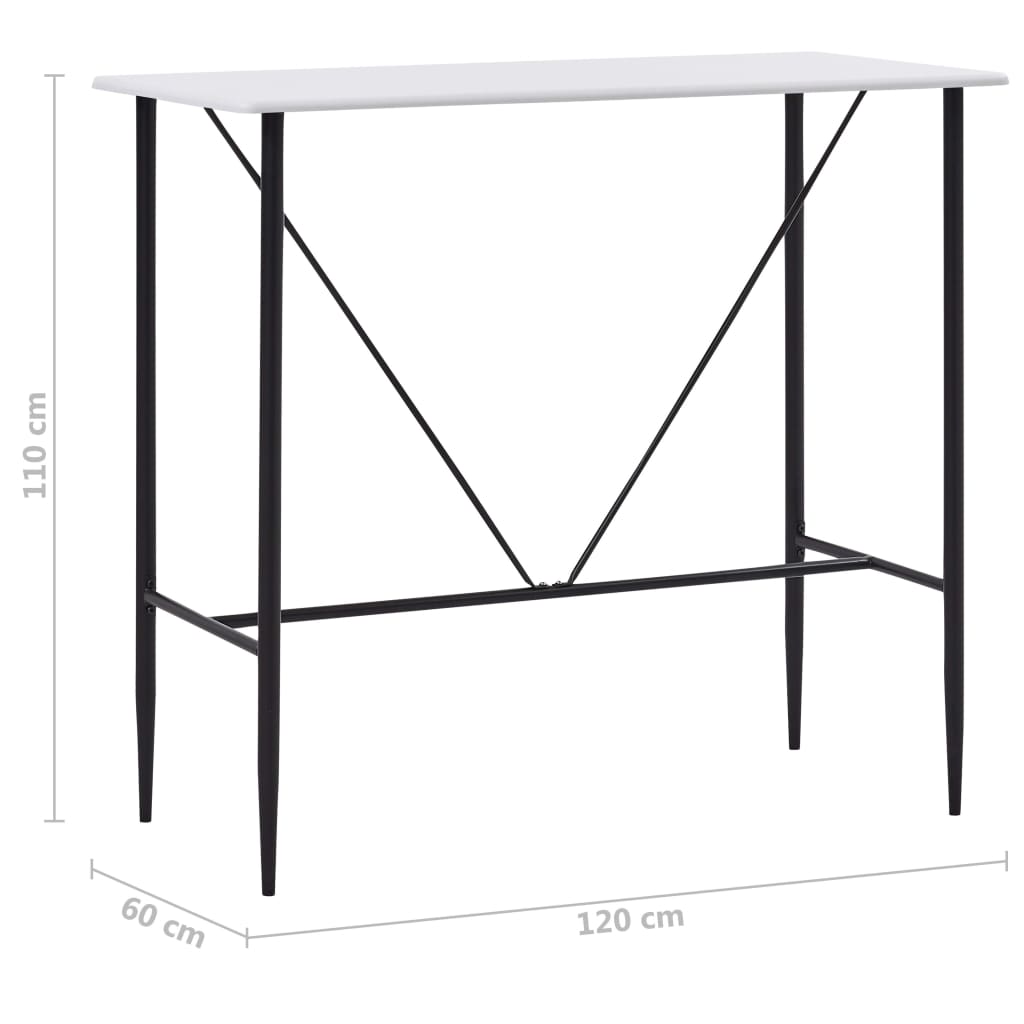 Τραπέζι Μπαρ Λευκό 120 x 60 x 110 εκ. από MDF - PAKOBAZAAR