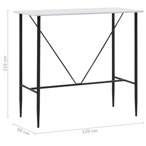 Τραπέζι Μπαρ Λευκό 120 x 60 x 110 εκ. από MDF - PAKOBAZAAR