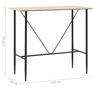 Τραπέζι Μπαρ Χρώμα Δρυός 120 x 60 x 110 εκ. από MDF