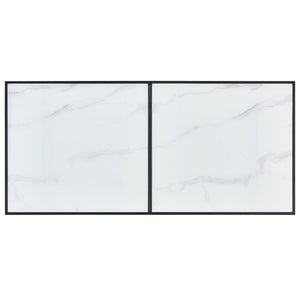 Τραπεζαρία Λευκή 140 x 70 x 75 εκ. από Ψημένο Γυαλί