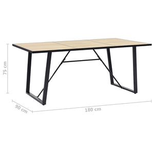 Τραπεζαρία Χρώμα Δρυός 180 x 90 x 75 εκ. από MDF