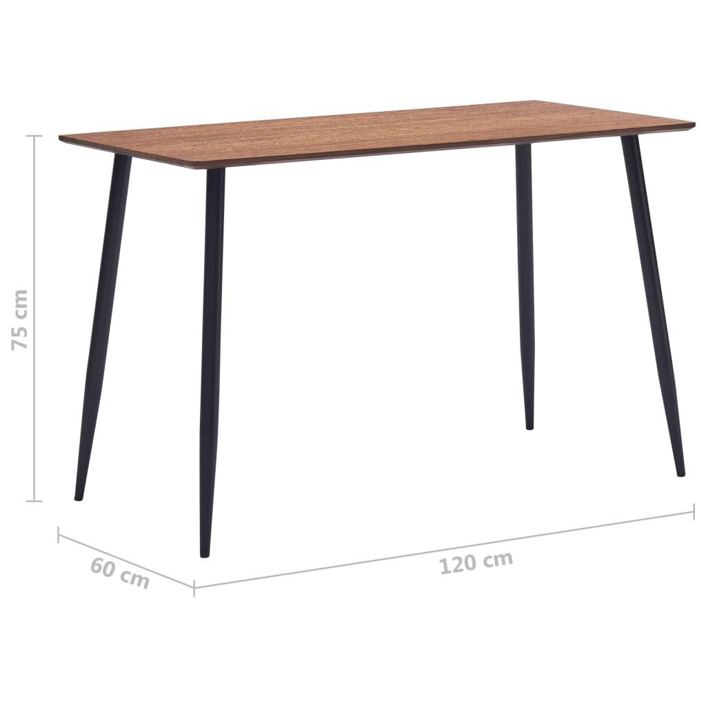 Τραπεζαρία Καφέ 120 x 60 x 75 εκ. από MDF - Pakobazaar