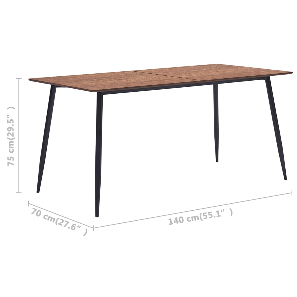 Τραπεζαρία Καφέ 140 x 70 x 75 εκ. από MDF