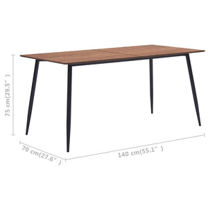 Τραπεζαρία Καφέ 140 x 70 x 75 εκ. από MDF