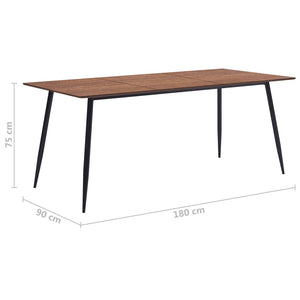 Τραπεζαρία Καφέ 180 x 90 x 75 εκ. από MDF - Pakobazaar