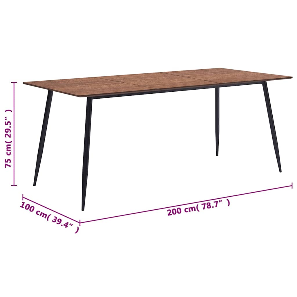 Τραπεζαρία Καφέ 200 x 100 x 75 εκ. από MDF - Pakobazaar