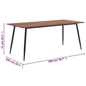 Τραπεζαρία Καφέ 200 x 100 x 75 εκ. από MDF - Pakobazaar