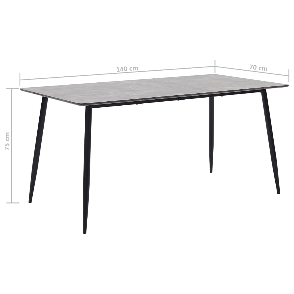 Τραπεζαρία Γκρι 140 x 70 x 75 εκ. από MDF