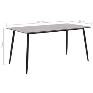 Τραπεζαρία Γκρι 160 x 80 x 75 εκ. από MDF - Pakobazaar