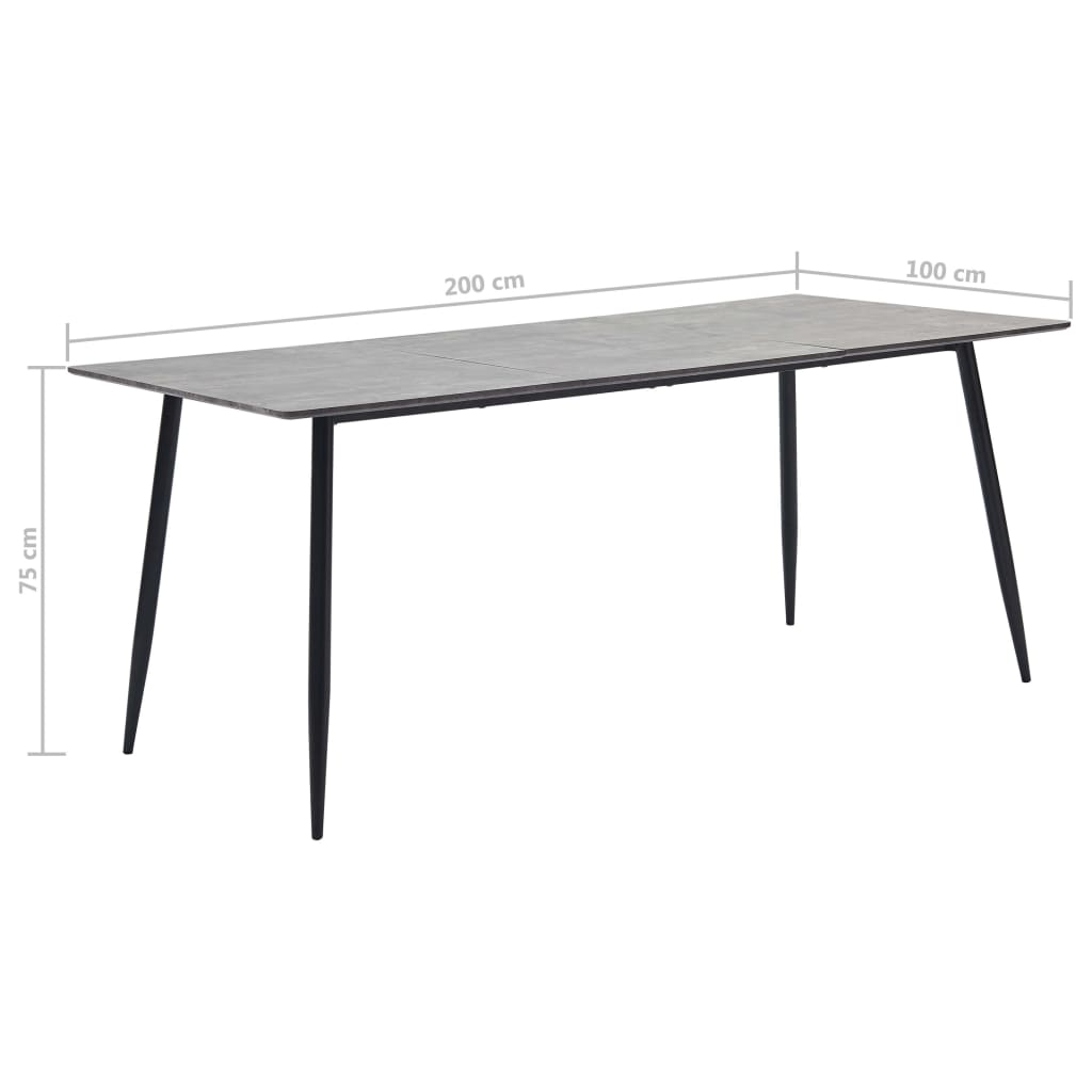 Τραπεζαρία Γκρι 200 x 100 x 75 εκ. από MDF - Pakobazaar