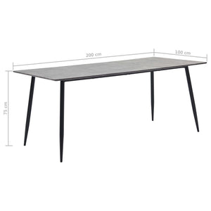 Τραπεζαρία Γκρι 200 x 100 x 75 εκ. από MDF - Pakobazaar