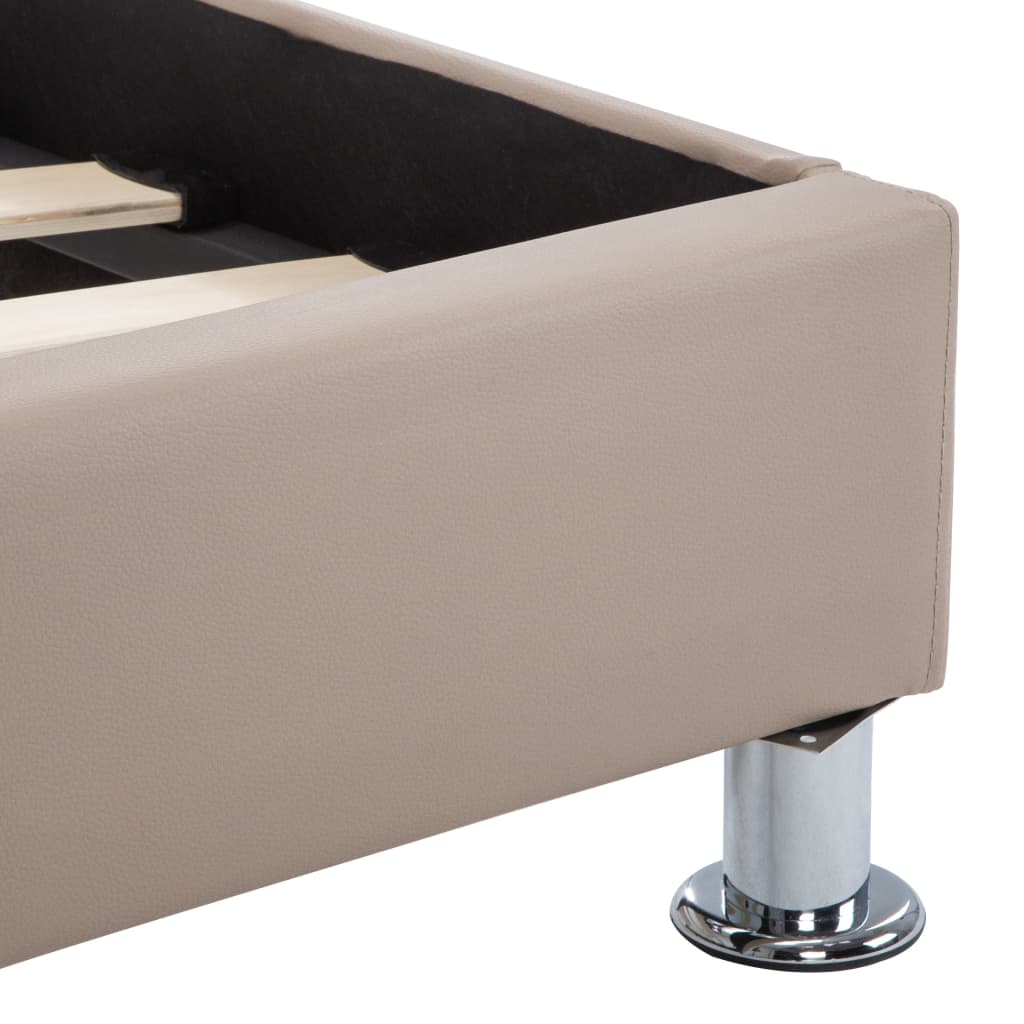 Πλαίσιο Κρεβατιού με LED Καπουτσίνο 90x200 εκ. Συνθετικό Δέρμα