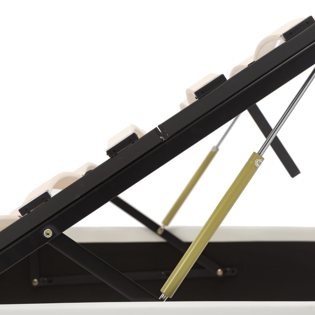 Πλαίσιο Κρεβατιού με Αποθηκ. Χώρο Λευκό 100x200 εκ. Συνθ. Δέρμα