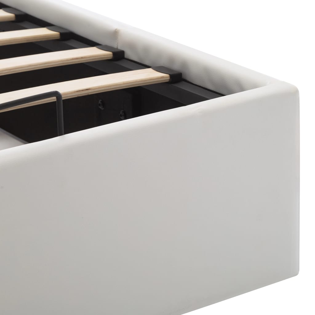 Πλαίσιο Κρεβατιού με Αποθηκ. Χώρο Λευκό 140x200 εκ. Συνθ. Δέρμα - Pakobazaar