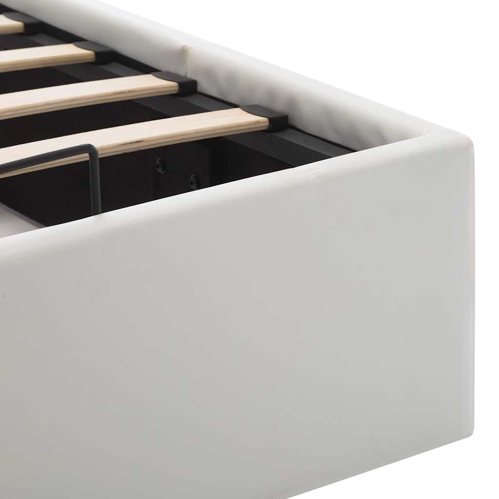 Πλαίσιο Κρεβατιού με Αποθηκ. Χώρο Λευκό 180x200 εκ. Συνθ. Δέρμα - PAKOBAZAAR
