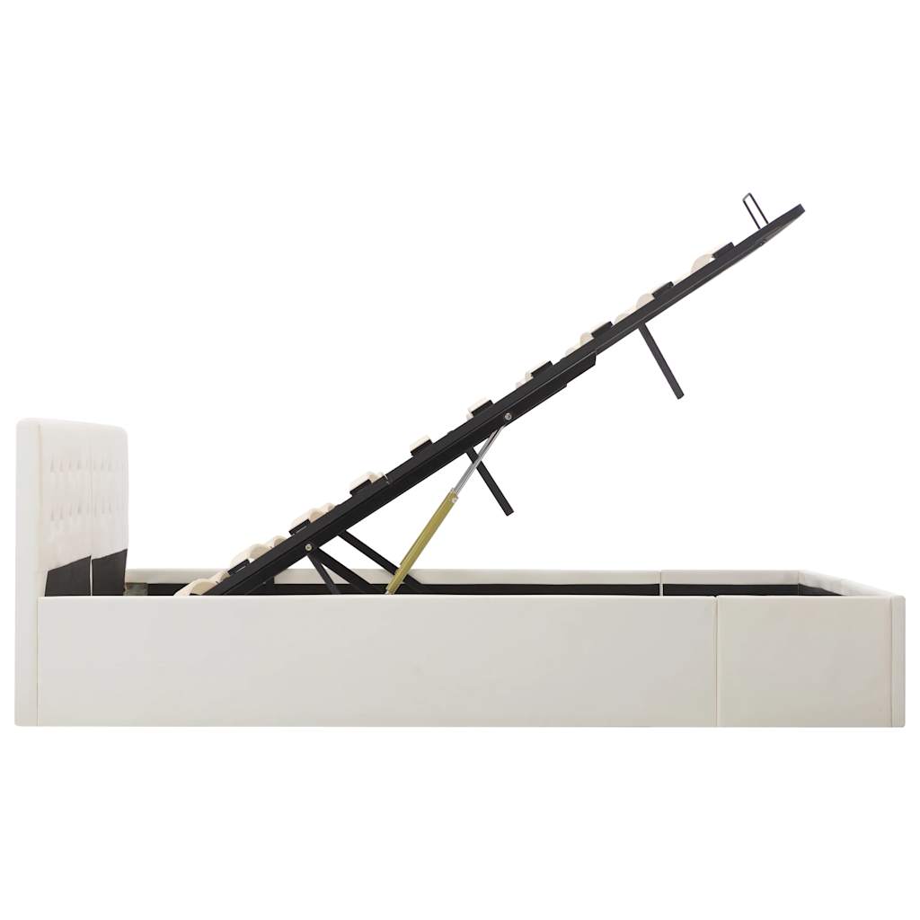 Πλαίσιο Κρεβατιού με Αποθηκ. Χώρο Λευκό 180x200 εκ. Συνθ. Δέρμα - PAKOBAZAAR