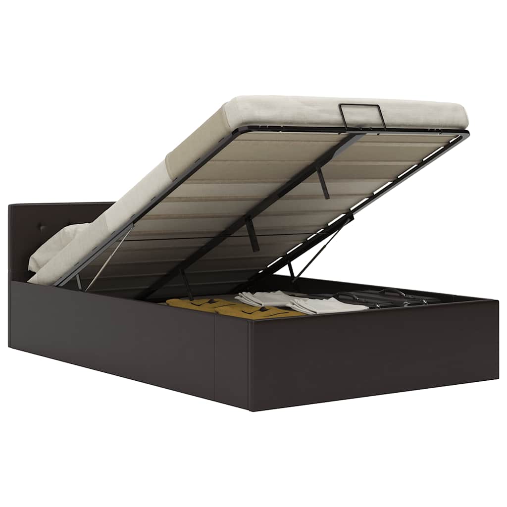 Πλαίσιο Κρεβατιού με Αποθηκ. Χώρο Γκρι 120x200 εκ. Συνθ. Δέρμα