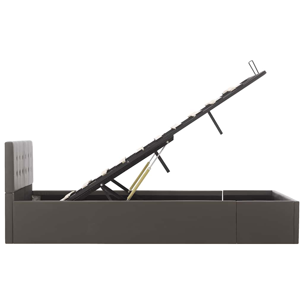 Πλαίσιο Κρεβατιού με Αποθηκ. Χώρο Γκρι 120x200 εκ. Συνθ. Δέρμα