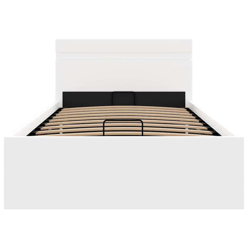 Πλαίσιο Κρεβατιού Αποθ. Χώρο/LED Μαύρο 90x200 εκ. Δερματίνη - PAKOBAZAAR