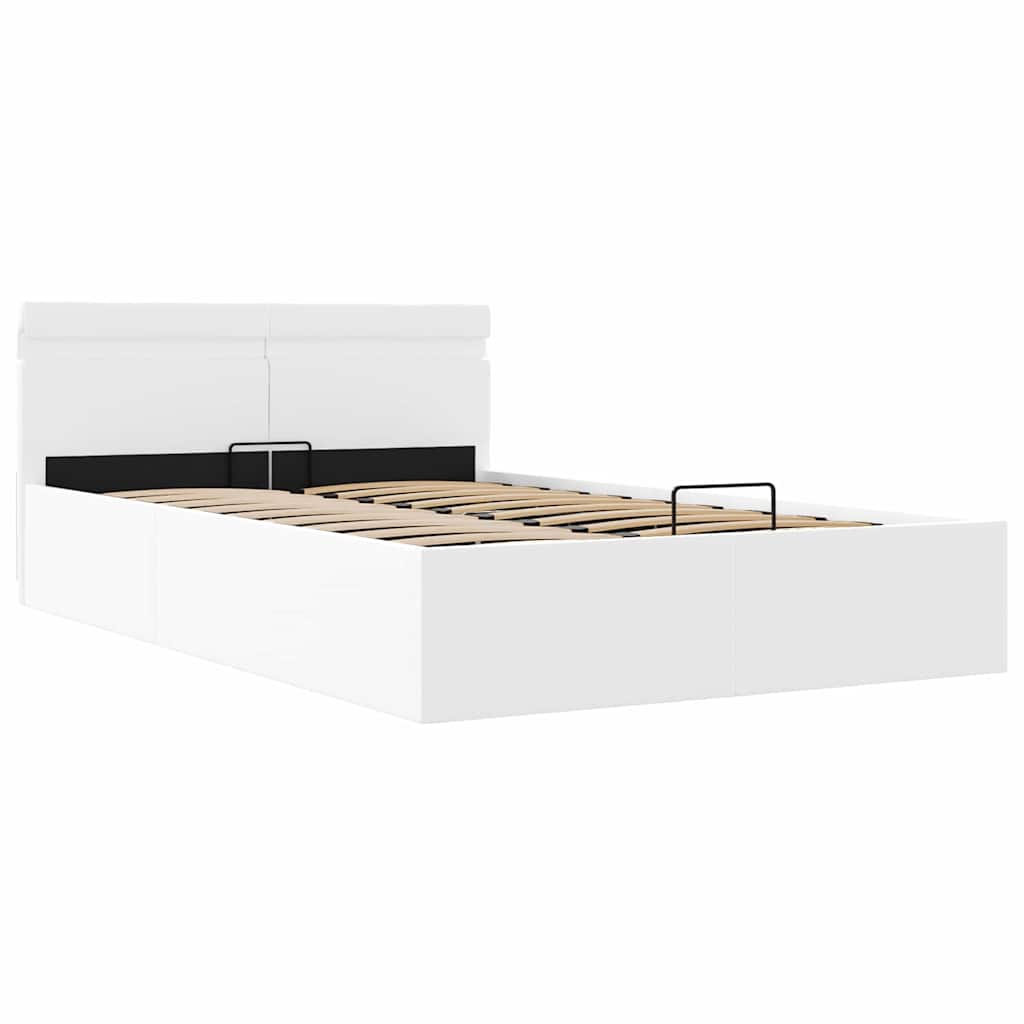 Πλαίσιο Κρεβατιού Αποθ. Χώρο/LED Μαύρο 140x200 εκ. Δερματίνη - Pakobazaar