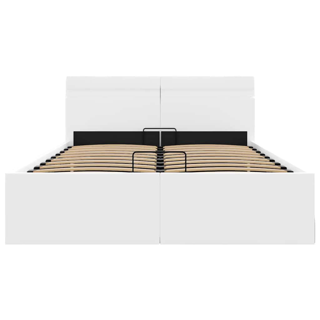 Πλαίσιο Κρεβατιού Αποθ. Χώρο/LED Μαύρο 140x200 εκ. Δερματίνη - Pakobazaar
