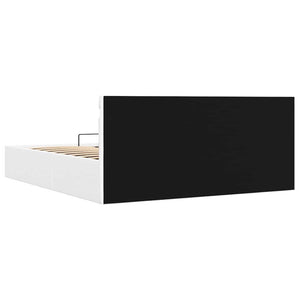 Πλαίσιο Κρεβατιού Αποθ. Χώρο/LED Μαύρο 160x200 εκ. Δερματίνη - PAKOBAZAAR