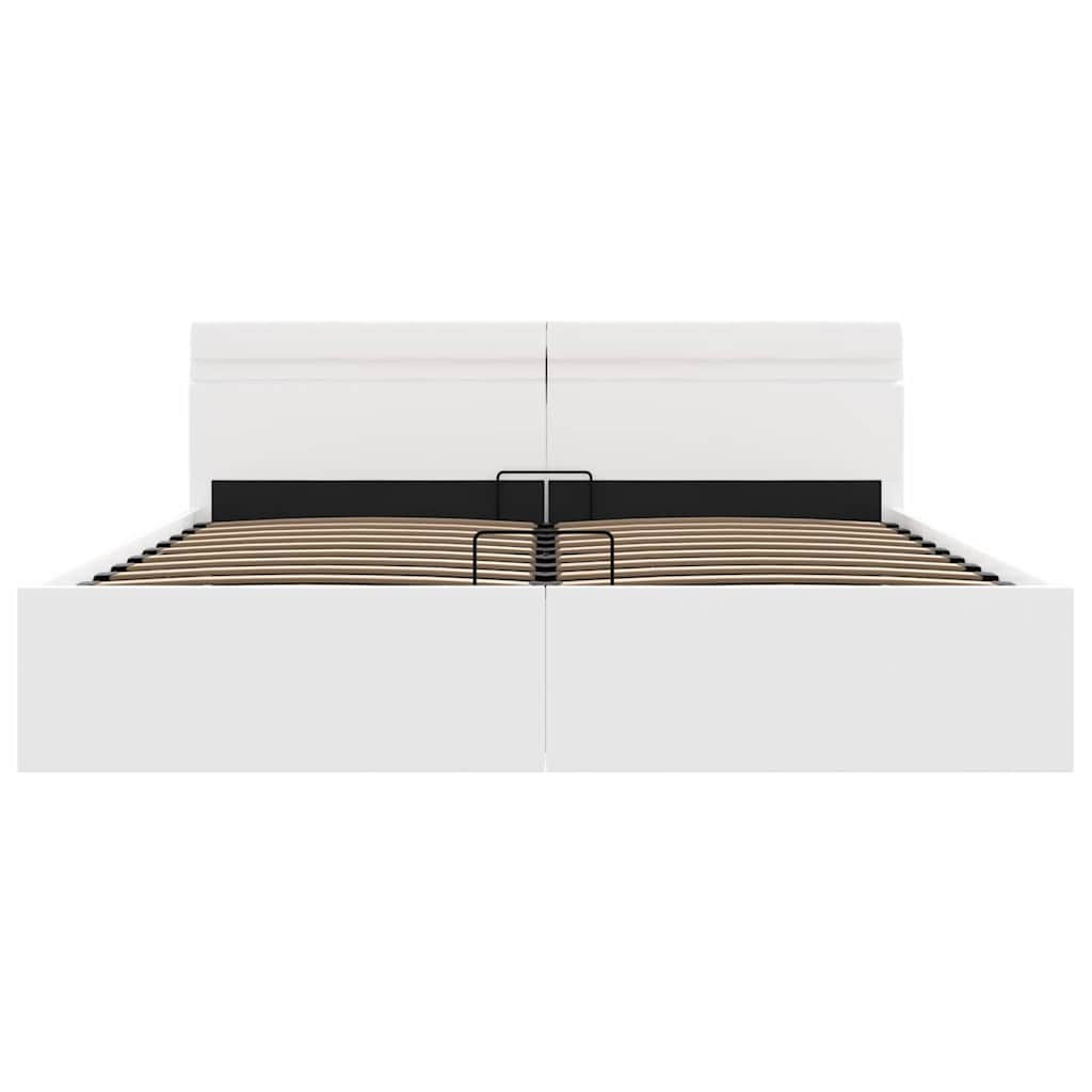 Πλαίσιο Κρεβατιού Αποθ. Χώρο/LED Μαύρο 180x200 εκ. Δερματίνη - PAKOBAZAAR