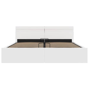 Πλαίσιο Κρεβατιού Αποθ. Χώρο/LED Μαύρο 180x200 εκ. Δερματίνη - PAKOBAZAAR