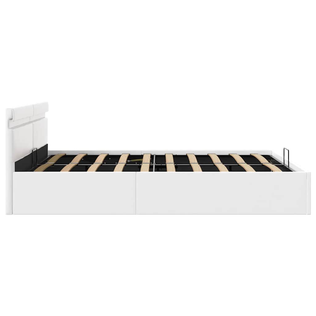 Πλαίσιο Κρεβατιού Αποθ. Χώρο/LED Μαύρο 180x200 εκ. Δερματίνη - PAKOBAZAAR