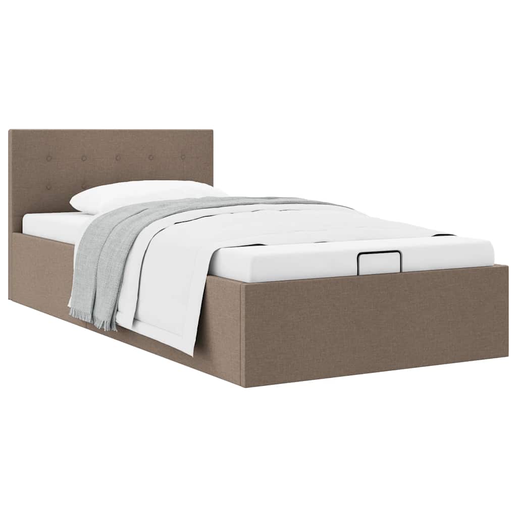 Πλαίσιο Κρεβατιού με Αποθηκ. Χώρο Taupe 90x200 εκ. Υφασμάτινο - PAKOBAZAAR