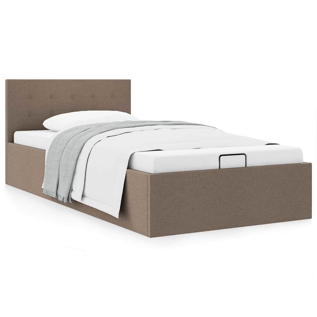 Πλαίσιο Κρεβατιού με Αποθηκ. Χώρο Taupe 90x200 εκ. Υφασμάτινο - PAKOBAZAAR