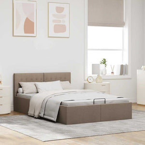 Πλαίσιο Κρεβατιού με Αποθηκ. Χώρο Taupe 120x200 εκ. Υφασμάτινο - PAKOBAZAAR