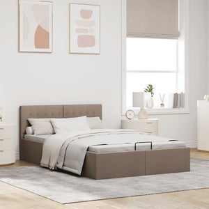 Πλαίσιο Κρεβατιού με Αποθηκ. Χώρο Taupe 140x200 εκ. Υφασμάτινο - PAKOBAZAAR