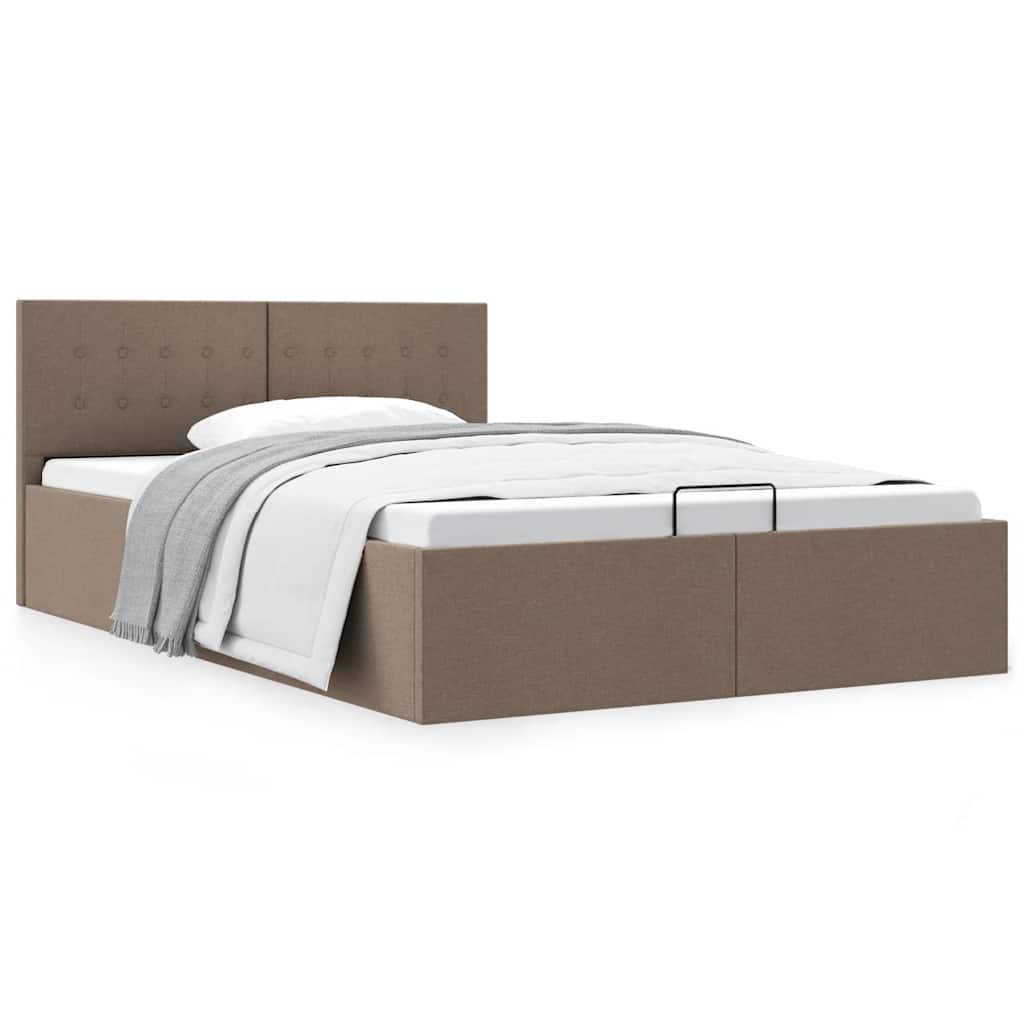 Πλαίσιο Κρεβατιού με Αποθηκ. Χώρο Taupe 140x200 εκ. Υφασμάτινο - PAKOBAZAAR