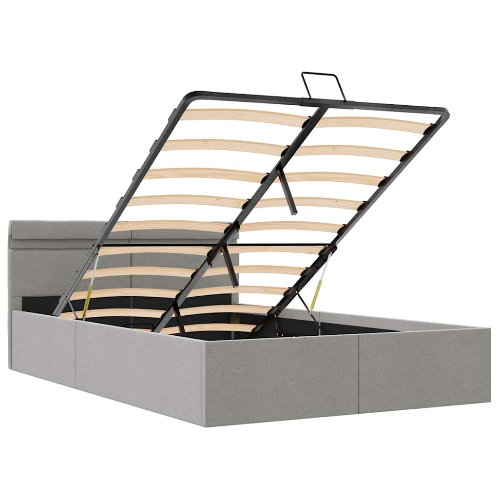 Πλαίσιο Κρεβατιού με Αποθ. Χώρο/LED Αν. Γκρι 120x200 εκ. Ύφασμα - Pakobazaar
