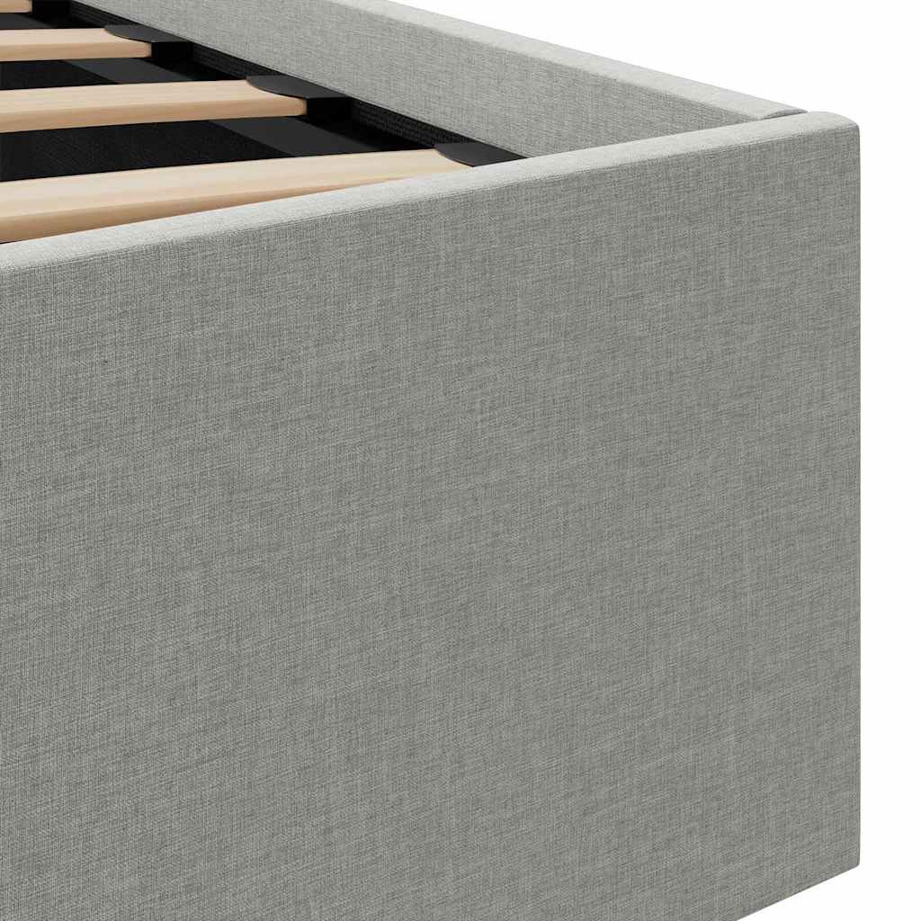 Πλαίσιο Κρεβατιού με Αποθ. Χώρο/LED Αν. Γκρι 120x200 εκ. Ύφασμα - Pakobazaar