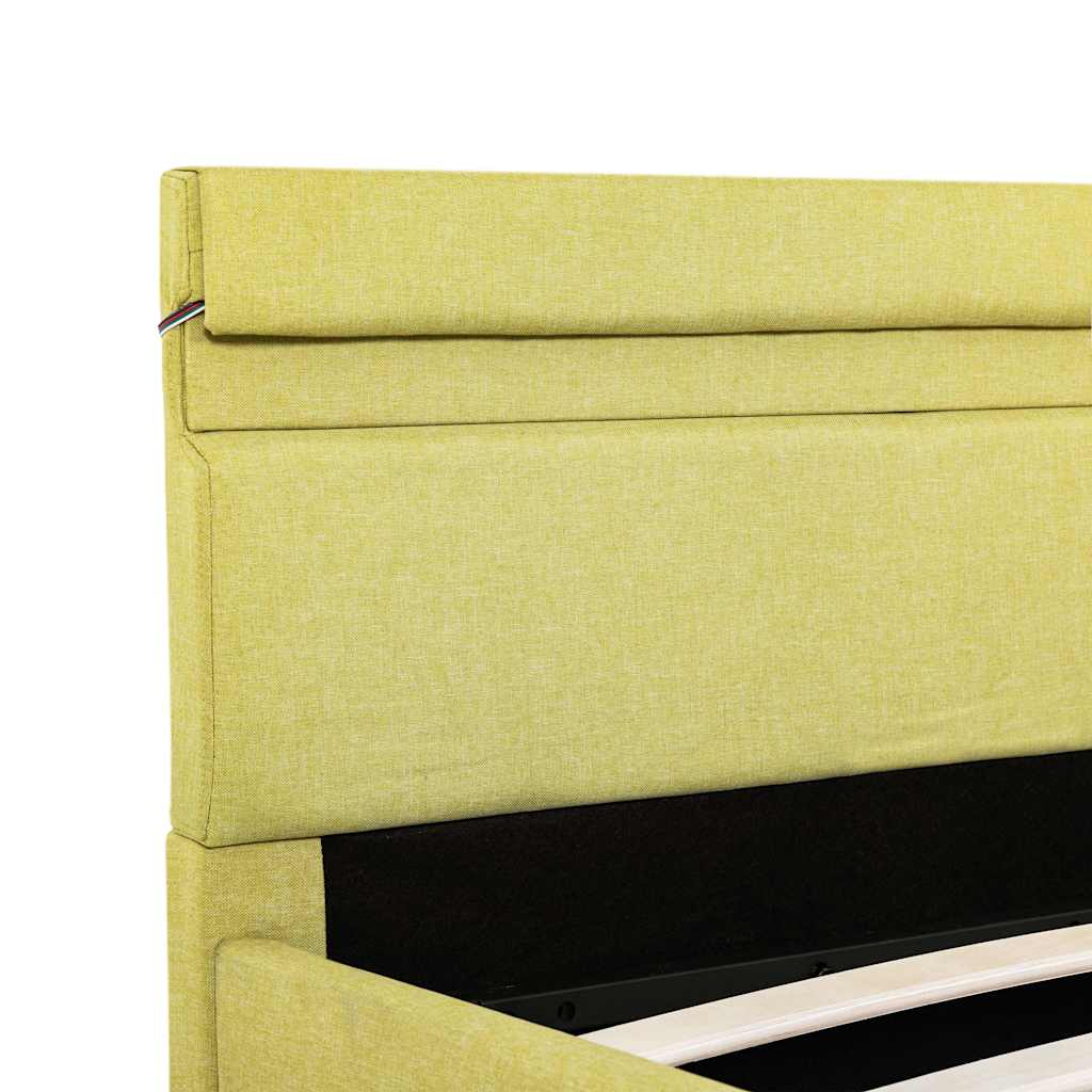 Πλαίσιο Κρεβατιού με Αποθ. Χώρο/LED Αν Κίτρινο 180x200εκ Ύφασμα
