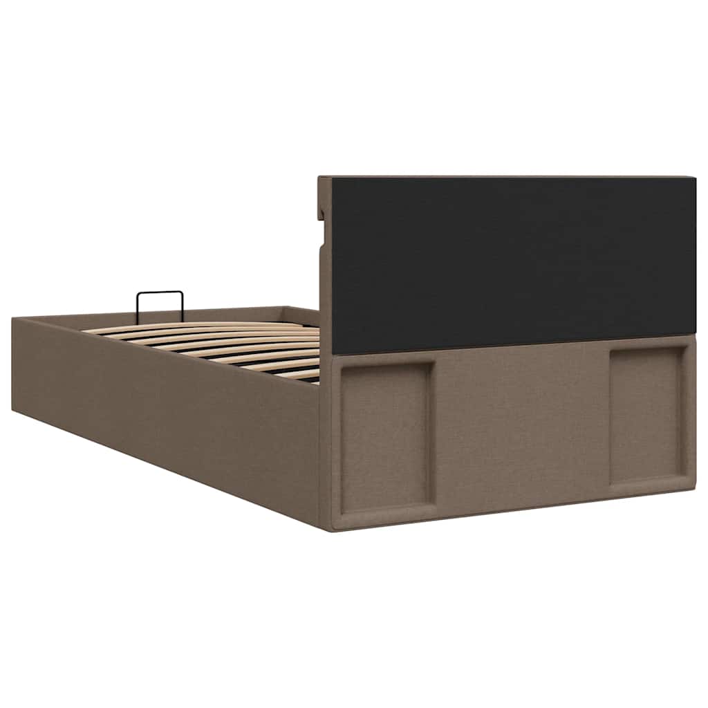 Πλαίσιο Κρεβατιού με Αποθ. Χώρο/LED Taupe 90x200 εκ. Ύφασμα - Pakobazaar