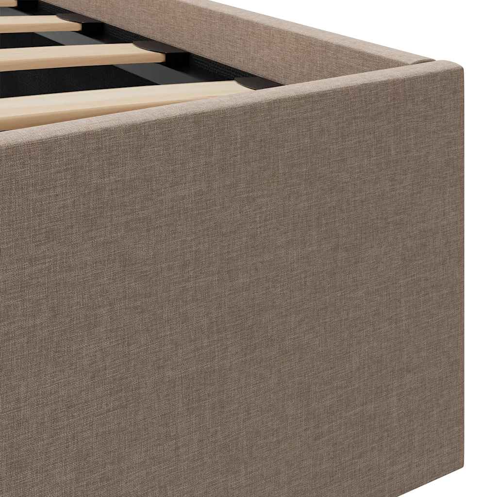 Πλαίσιο Κρεβατιού με Αποθ. Χώρο/LED Taupe 90x200 εκ. Ύφασμα - Pakobazaar