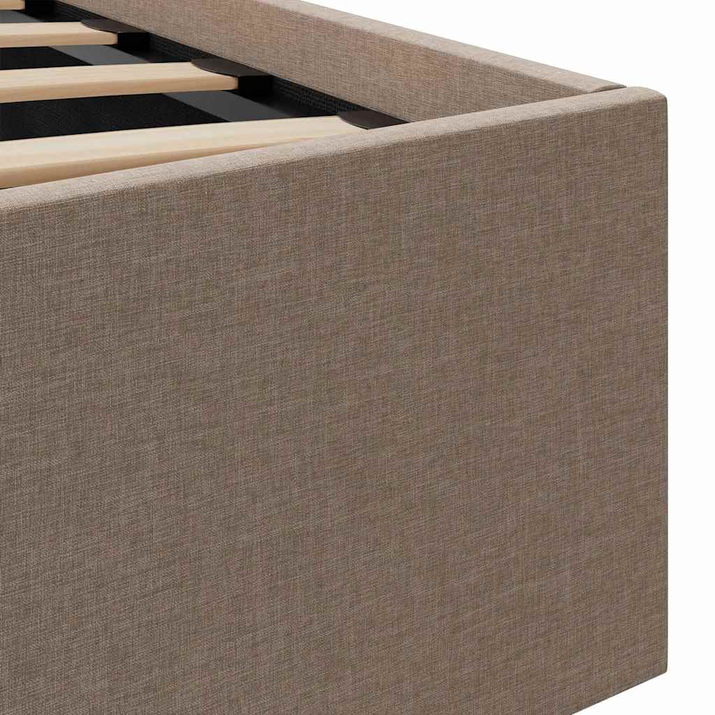 Πλαίσιο Κρεβατιού με Αποθ. Χώρο/LED Taupe 100x200 εκ. Ύφασμα