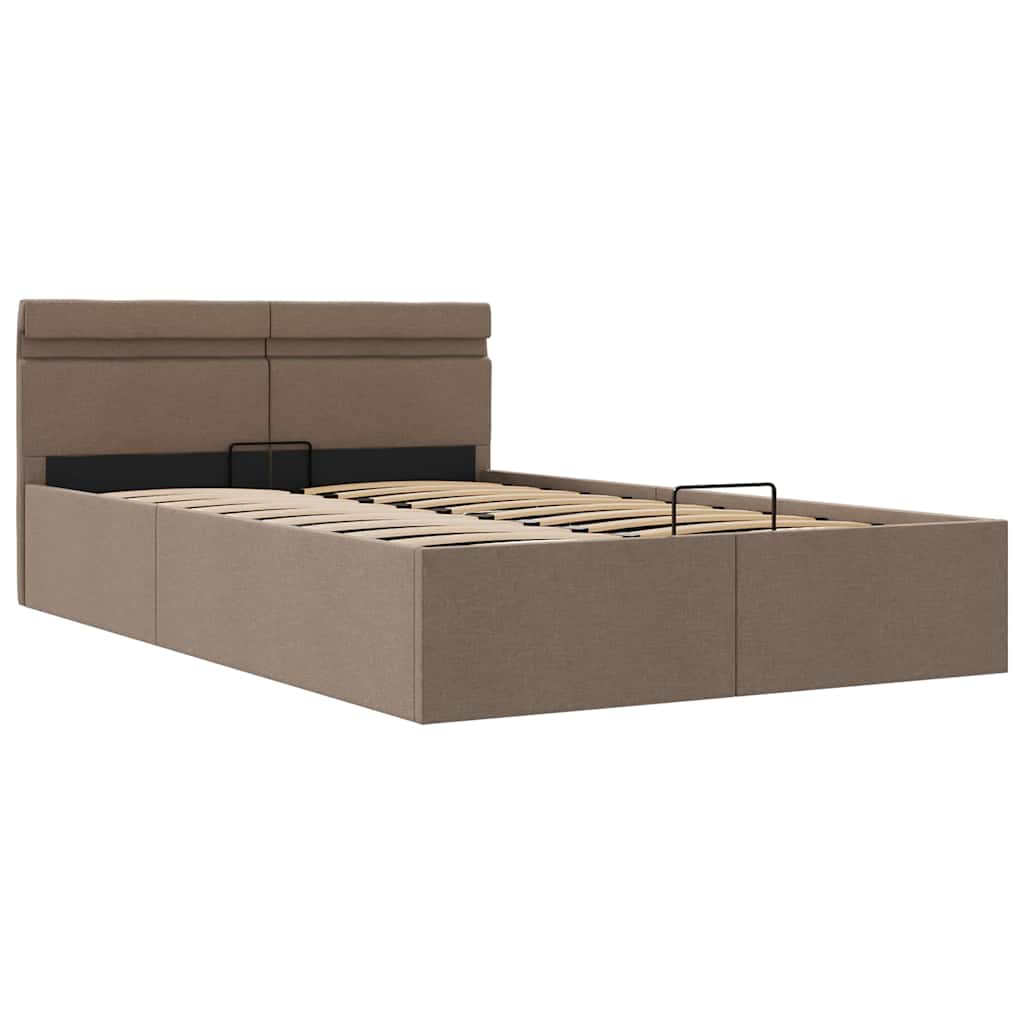 Πλαίσιο Κρεβατιού με Αποθ. Χώρο/LED Taupe 120x200 εκ. Ύφασμα - PAKOBAZAAR