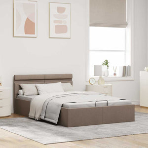 Πλαίσιο Κρεβατιού με Αποθ. Χώρο/LED Taupe 120x200 εκ. Ύφασμα - PAKOBAZAAR